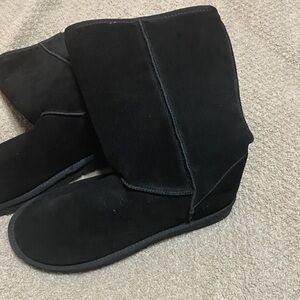 Black Fold-Over Boots